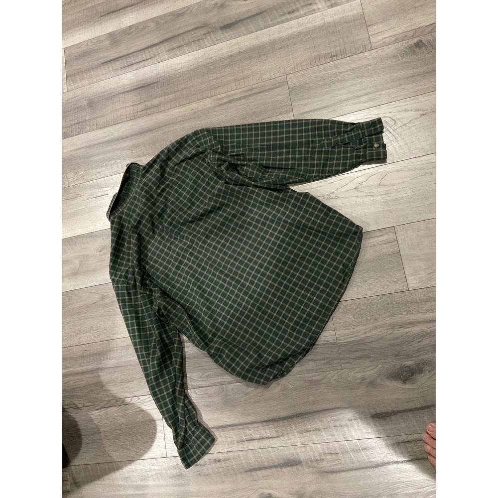 Cabin Creek Green Plaid Embroidered Floral Button Down Shirt 1X vintage - Picture 9 of 9